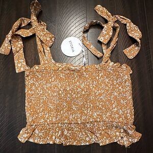 Storia floral tie smocked top